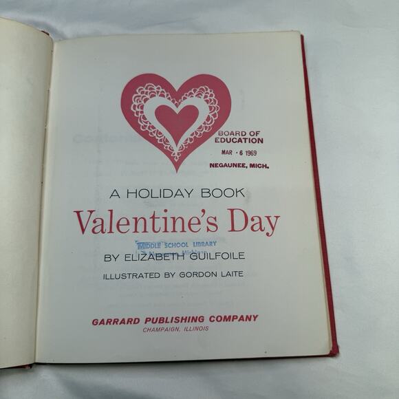 Vintage 1965 A Holiday Book: Valentine’s Day Elizabeth Guilfoile Illustrated HC - Picture 7 of 11